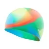 TYR - Tie Dye Silicone Junior Swim Cap- Blue/Yellow/Green/Orange