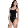 Dolfin - Bellas Solid Black Tie Back One Piece Swimsuit