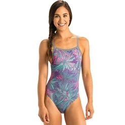 Dolfin Uglies - Carnation Sensation V-2 Back One Piece Swimsuit