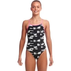 Funkita - Black Swan - Girls Tie Me Tight One Piece