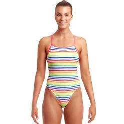 Funkita - Light Stripes - Ladies Tie Me Tight One Piece