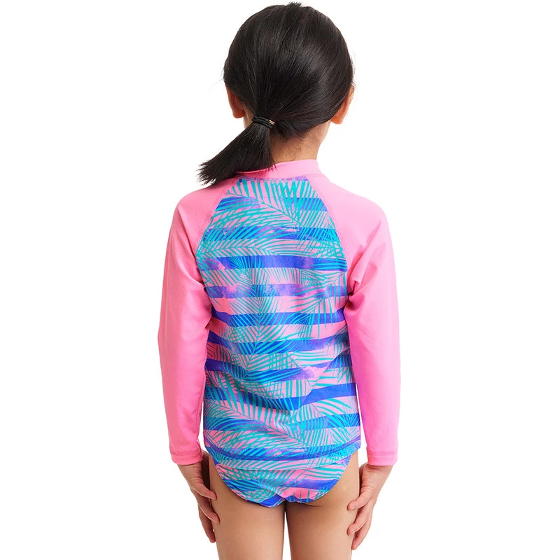 Funkita - Pastel Palm - Toddler Girl's Zippy Rash Vest - Image 3