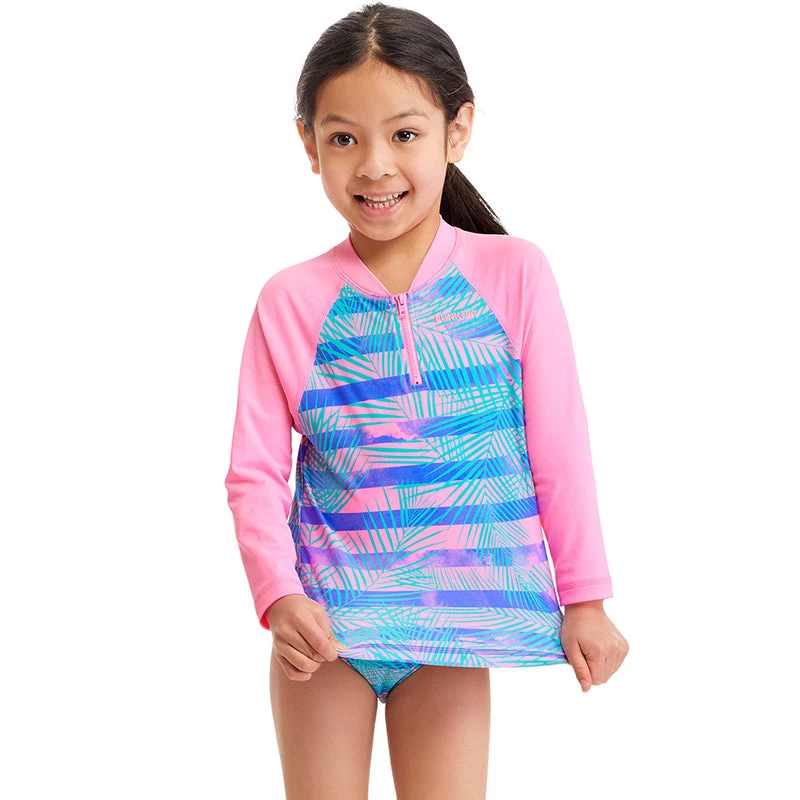 Funkita - Pastel Palm - Toddler Girl's Zippy Rash Vest - Image 4