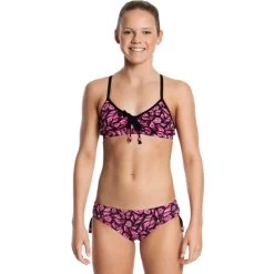 Funkita - Pink Flutterby - Girls Tie Detail Two Piece