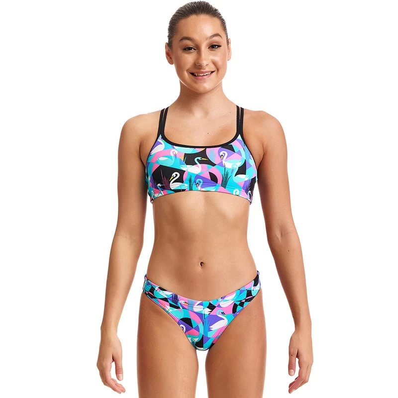 Funkita - Swan Around - Girls Eco Criss Cross Two Piece
