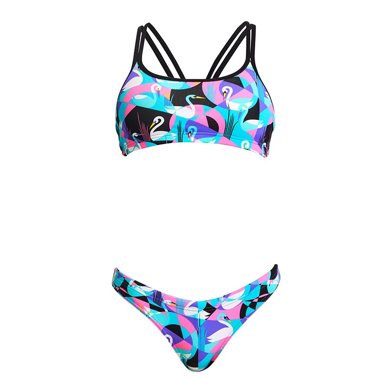 Funkita - Swan Around - Girls Eco Criss Cross Two Piece - Image 2