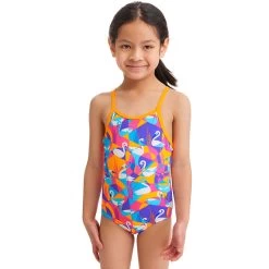 Funkita - Swim Swan - Toddler Girl's Eco Printed One Piece