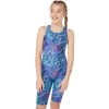 Maru Girls Swimwear - Aquarius Pacer Legsuit - Blue/Pink