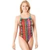 Maru - Mexico Vision Back Ladies Swimsuit - Red/Turquoise