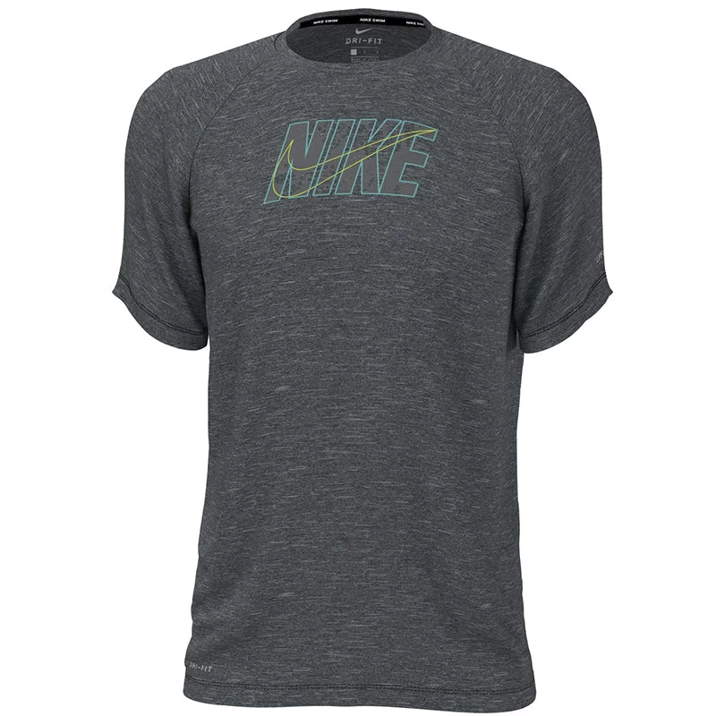 Nike - Collage Logo Short Sleeve Hydroguard (Black) - Image 3
