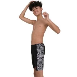 Speedo - Junior's Marvel Digital Panel Jammers - Black/White
