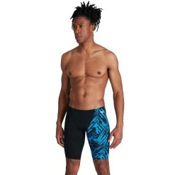 Speedo - Men's Allover V-Cut Jammer - Black/Blue