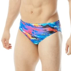 TYR - Men's Synthesis Racer Brief - Blue/Multi